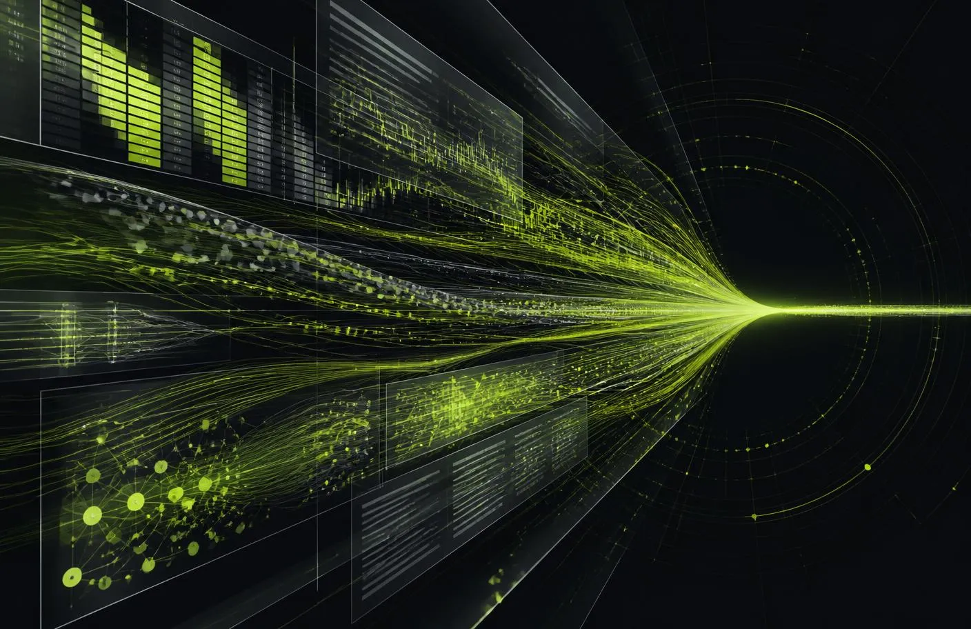 Data streams from exchanges, news and on-chain sources converging into Sovenka