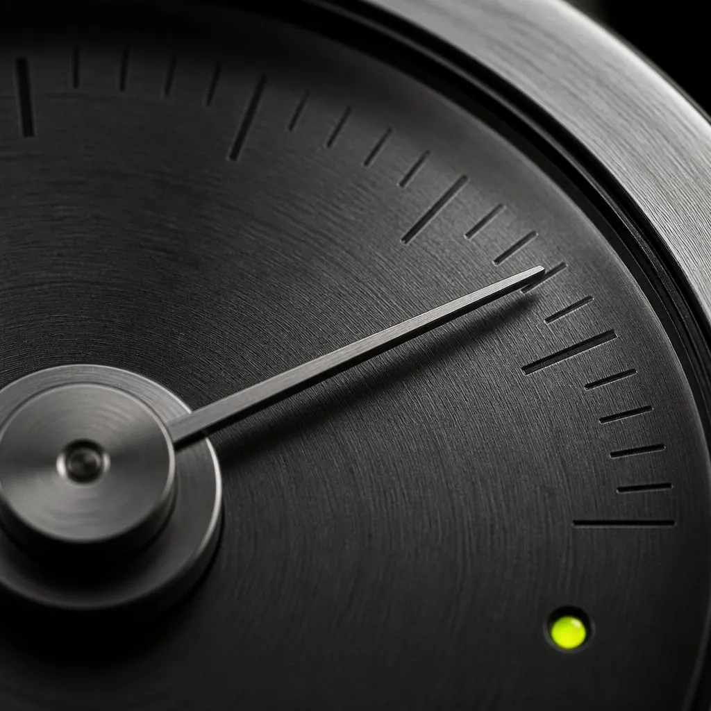 Precision instrument dial with a lime needle
